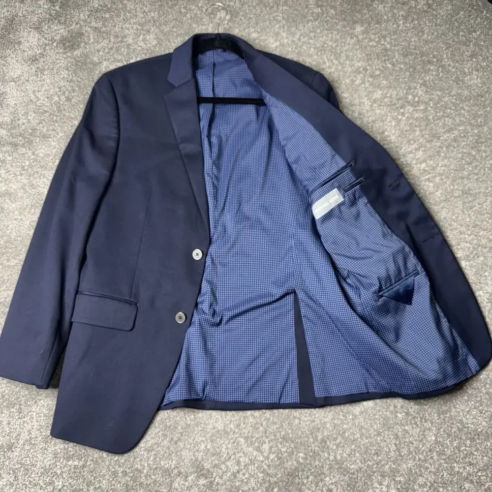 Michael Kors 38R‎ Navy Blue Blazer Classic Fit Two Button Suit Sport Coat Jacket